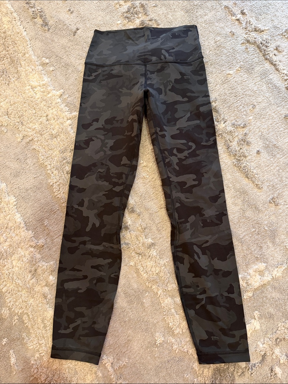 Lululemon Womens Camo High-Waist Active Leggings - green/black
